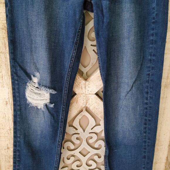 Vigoss Women's Marley Mid-Rise Jagger Skinny Destructed Denim Jeans Classic Fit - Picture 5 of 10